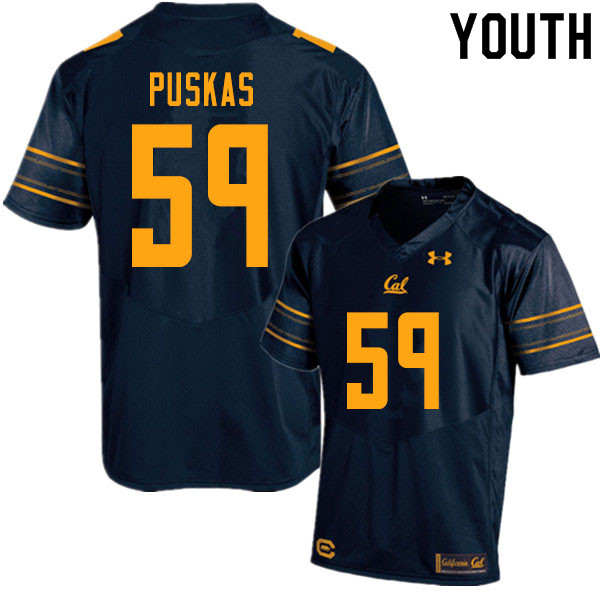 Youth #59 Ryan Puskas Cal Bears UA College Football Jerseys Sale-Navy - Click Image to Close